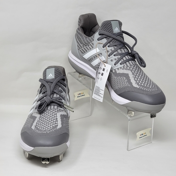 Adidas Ultra Boost DNA 5.0 Baseball Cleat Grey White ID9602 Mens Size Multi - Picture 1 of 16